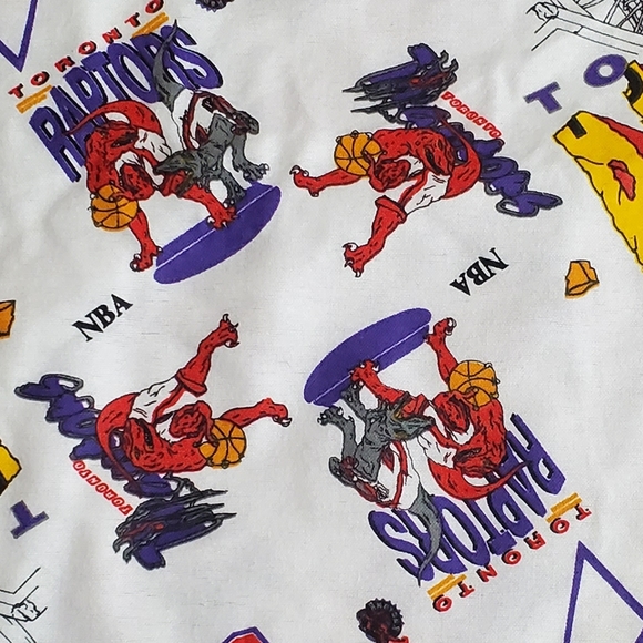 RARE Vintage 90s NBA Toronto Raptors Soft Huge Fabric 5x12 Feet - Picture 8 of 9